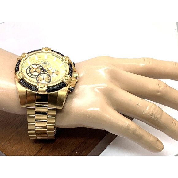 Invicta Men's Watch 25515 Bolt Quartz Chronograph Diver Gold Tone Steel 52mm - Picture 5 of 14